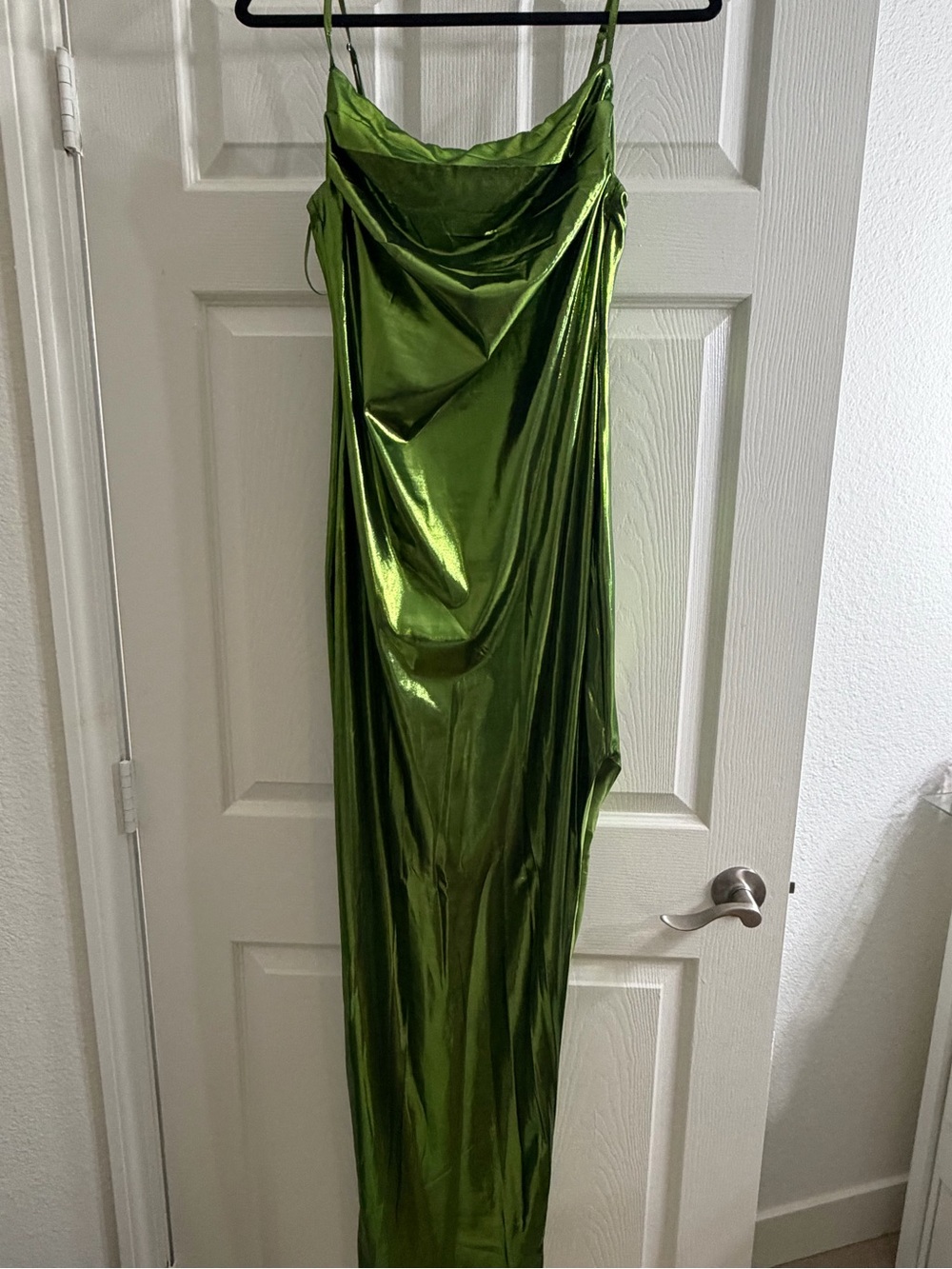 Fashion Nova Green Satin Dress